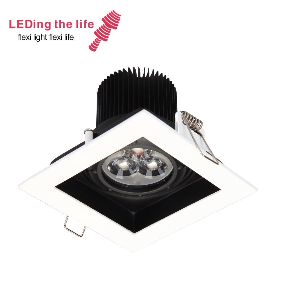 8501  7w 10x10cm led Grille lamp focusable zoomable  recessed light for western food restaurant