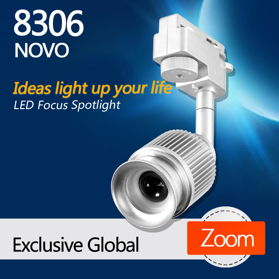 8306D Dimmble version of 8306 Novo LED focus track spotlight for museu ...