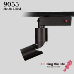 9055 Middle David LED track focus spotlight for lighting to highlight the works of art, sculpture and furniture