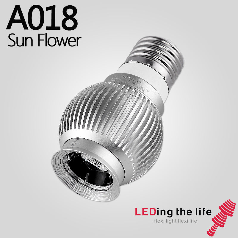 A018 Sun Flower E27 LED focusable spotlight for coffee bar lighting or dining bar