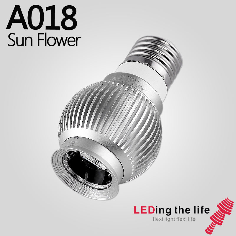 Led Spotlights Focusable A018 Sun Flower E27 LED focusable spotlight for coffee bar lighting or ...