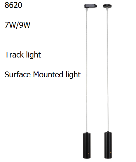8620 Snow,7W/9W led focus spotlight ,hanging light ,track or surface mounted, for dining-room setting wall clothing store