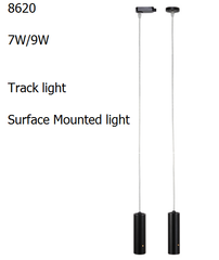 8620 Snow,7W/9W led focus spotlight ,hanging light ,track or surface mounted, for dining-room setting wall clothing store
